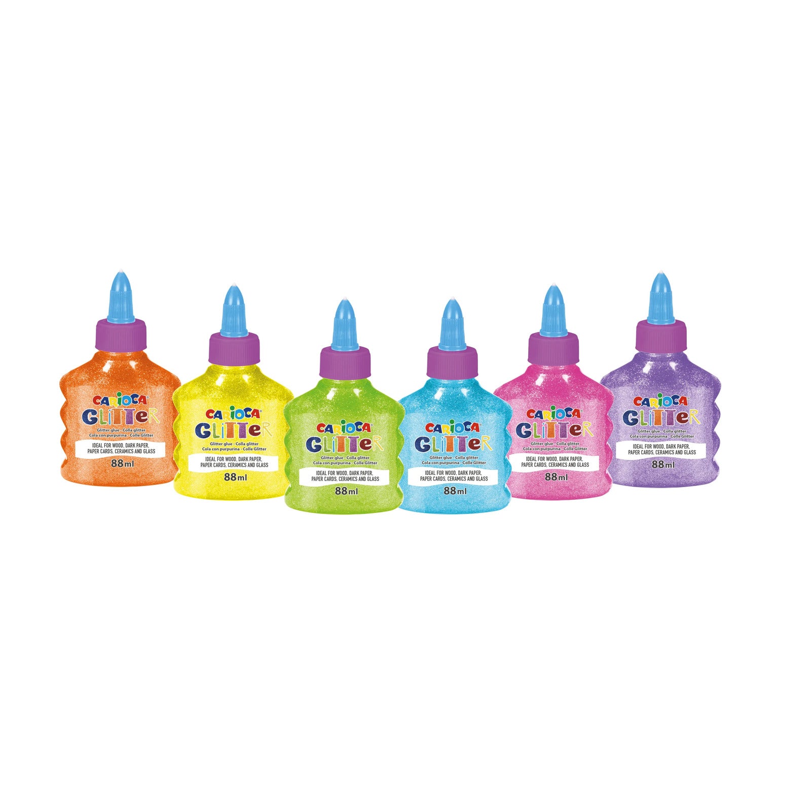 42116_CARIOCA_Glitter Glue Bottle 88ml NEON_Display_12 pcs