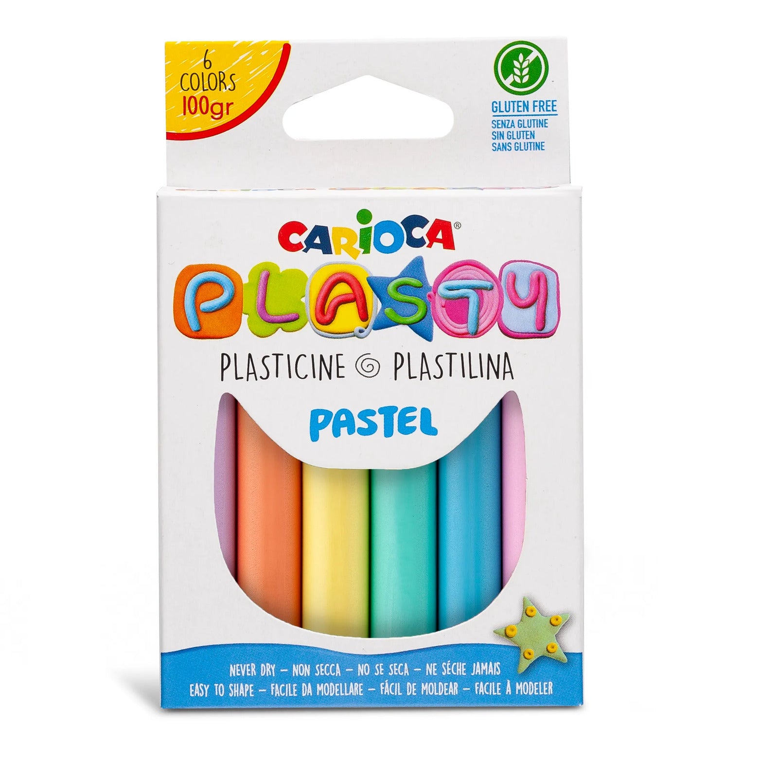 42174_CARIOCA_Plasty Pastel 100 gr_Box_6 pcs