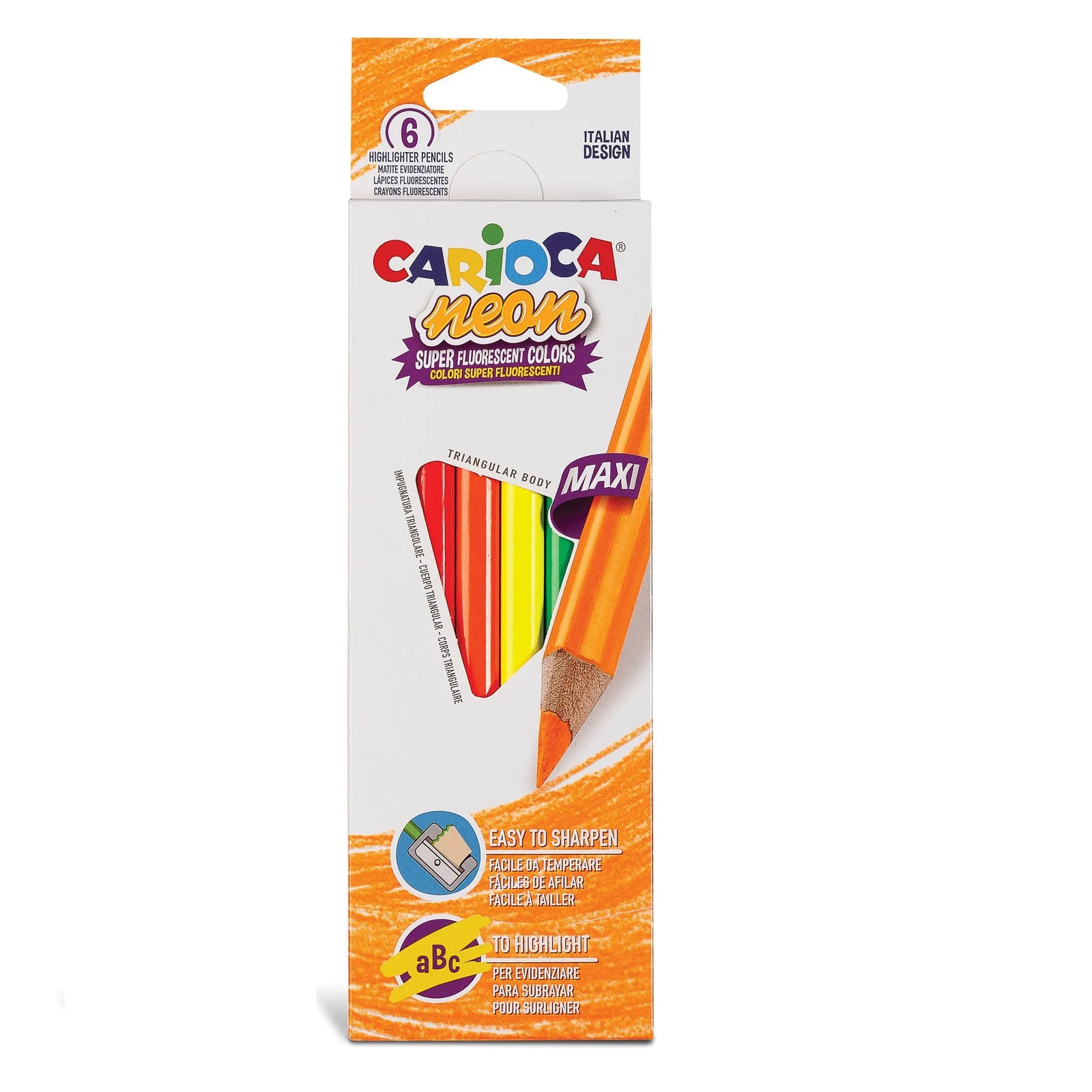 42809_CARIOCA_Neon Pencils_Box_6 pcs