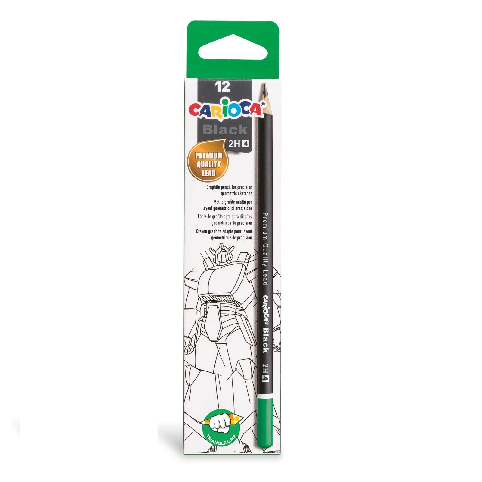 42928_CARIOCA_Black Pencils 2H-4_Box_12 pcs