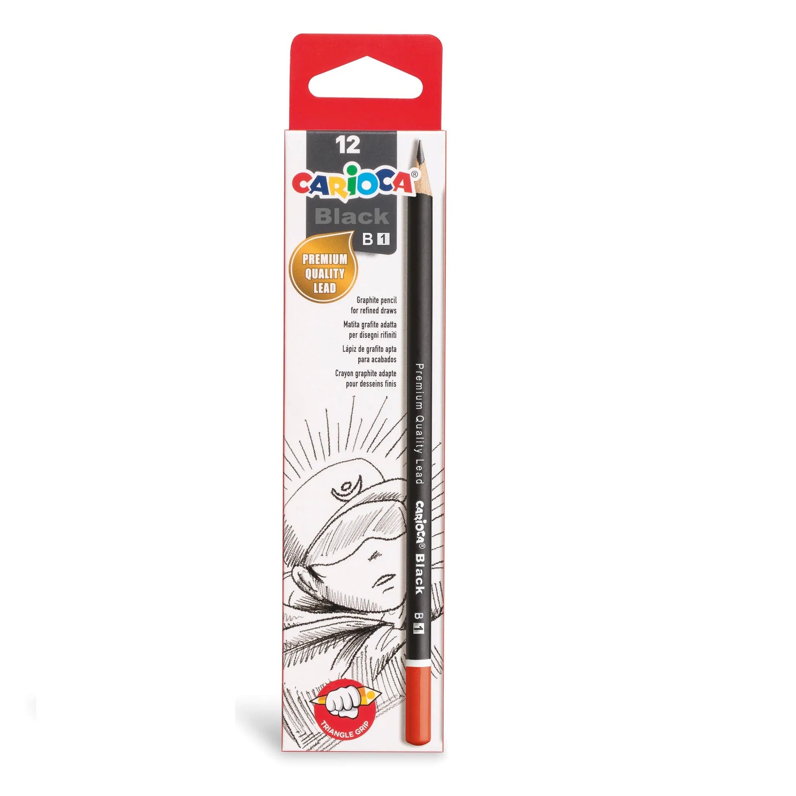 42930_CARIOCA_Black Pencils B-1_Box_12 pcs