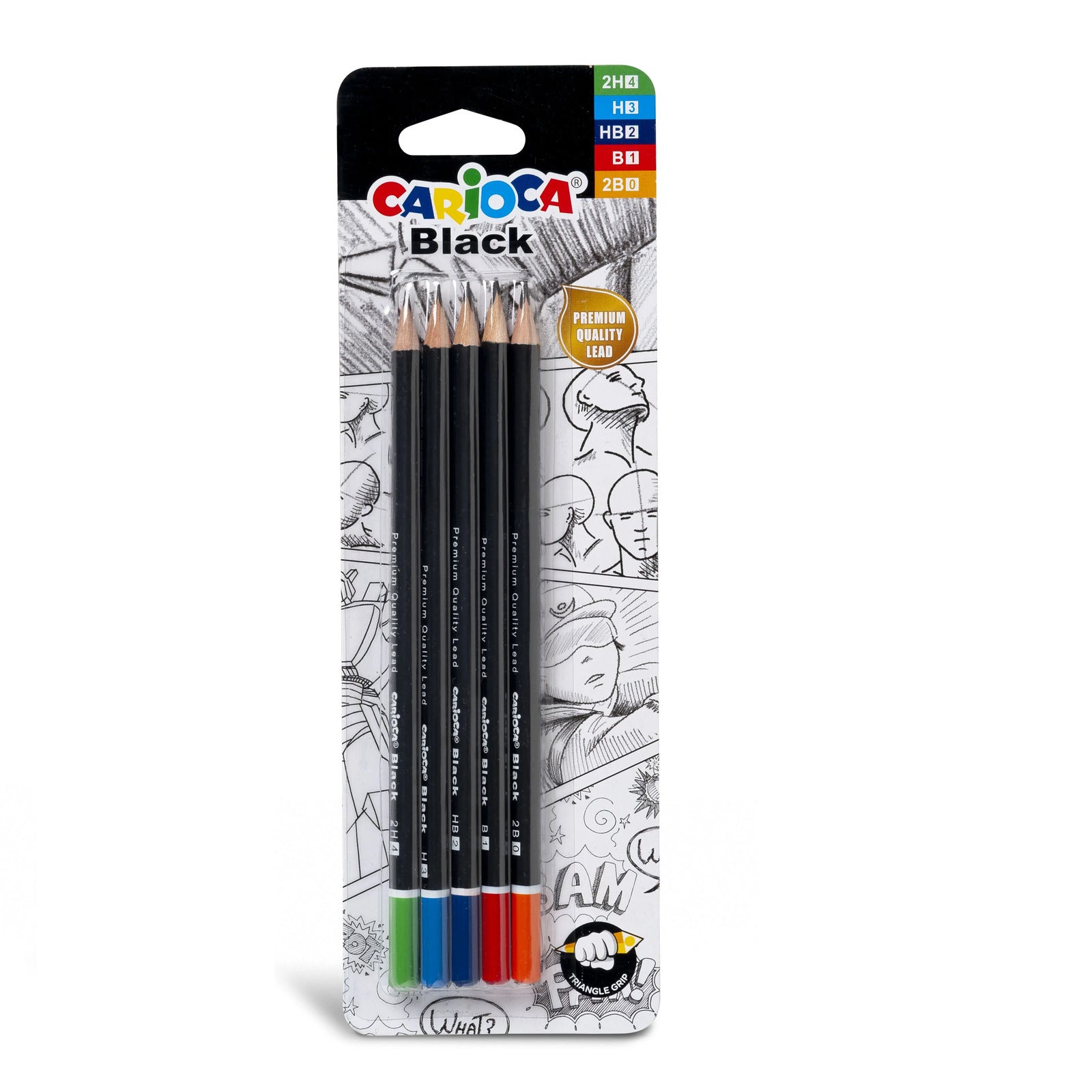 42932_CARIOCA_Black Pencils_Blister_5 pcs