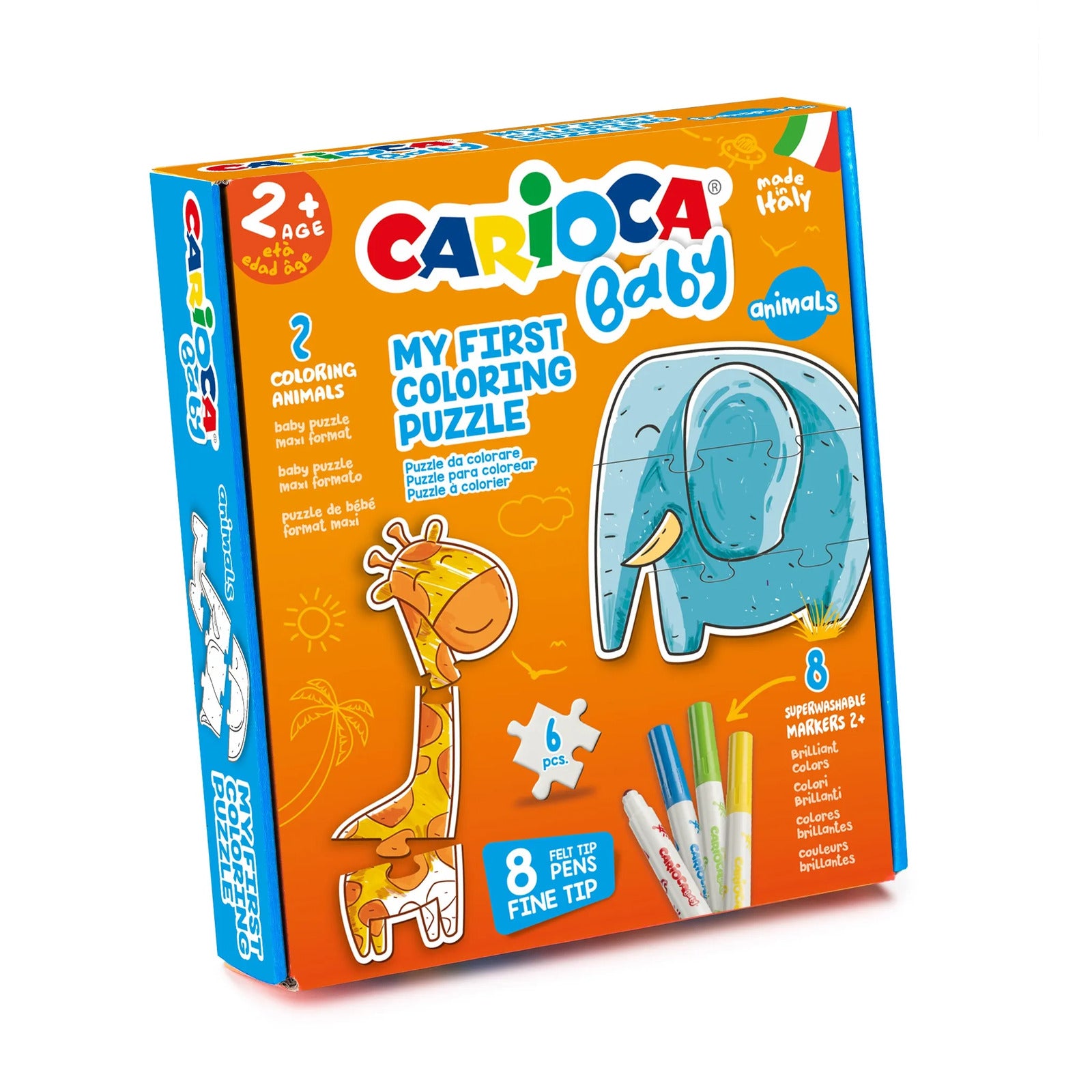 43079_CARIOCA Baby_Coloring puzzle Animals_Box_14 pcs