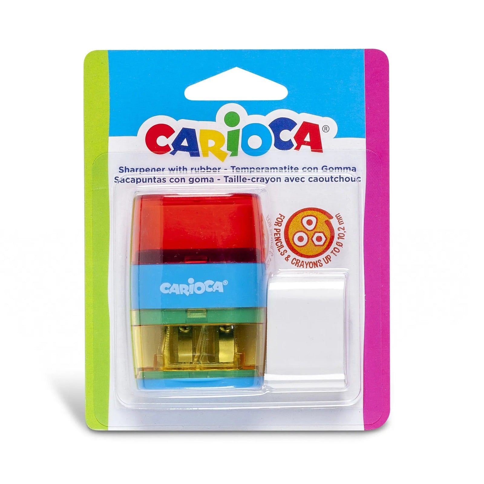 43107_Rosso-Giallo_CARIOCA_Sharpeners_Blister_2 pcs