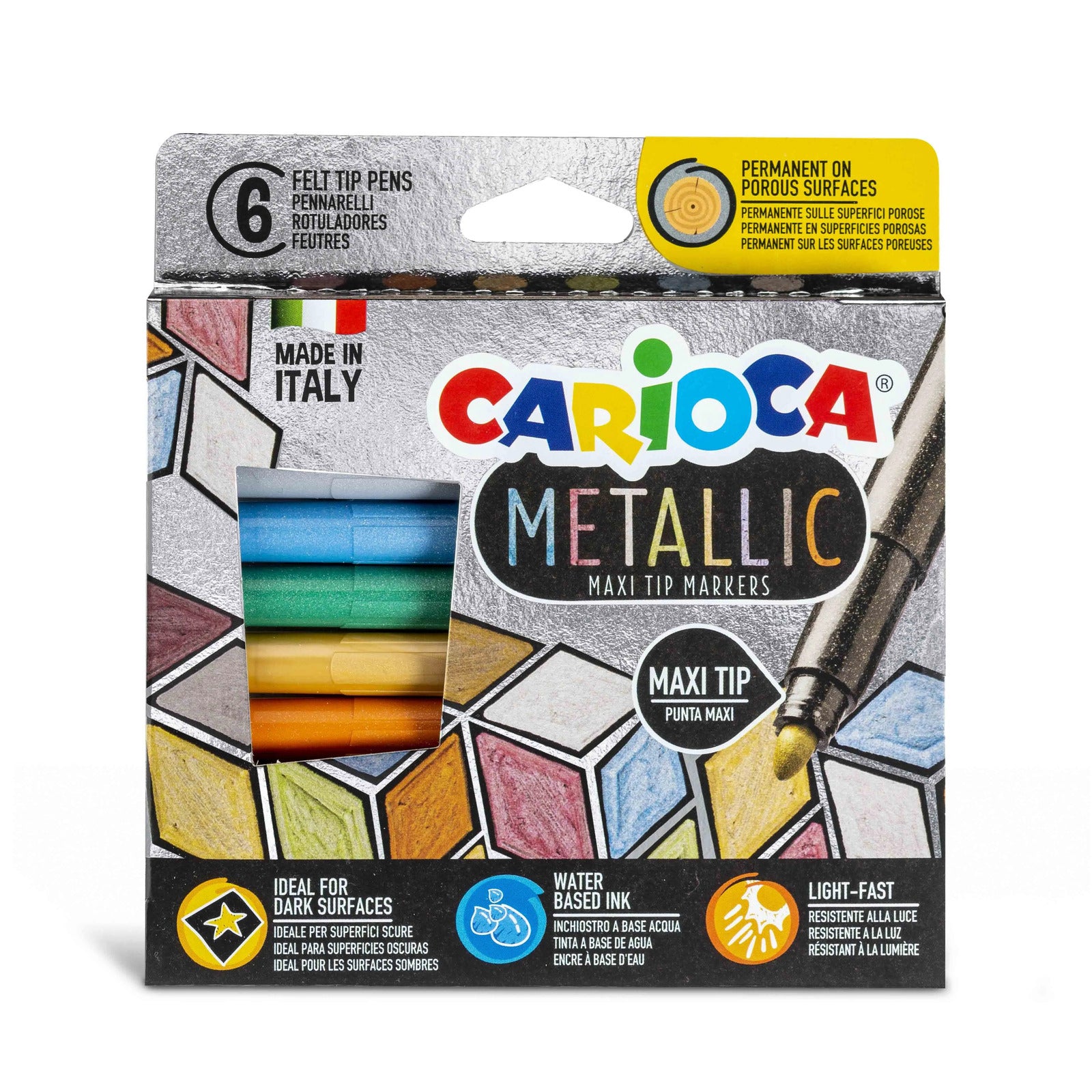 43161_CARIOCA_Metallic Maxi Tip_Box_6 pcs