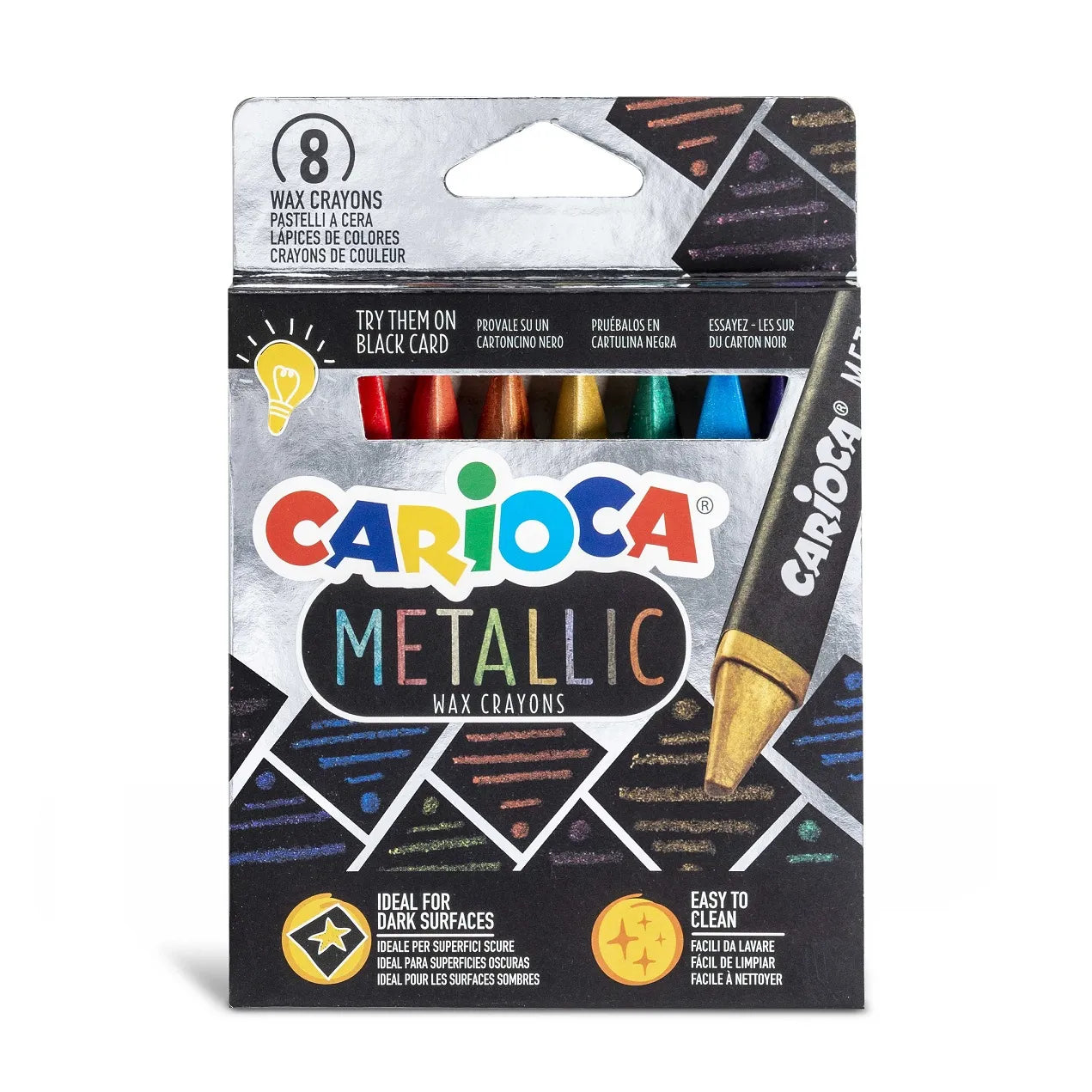 43163_CARIOCA_Metallic Wax Crayons_Box_8 pcs
