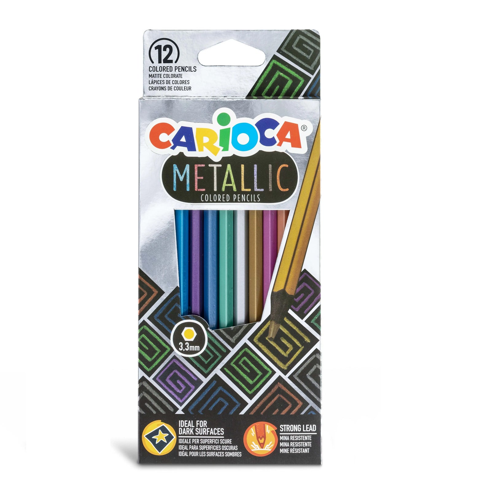 43164_CARIOCA_Metallic Colored Pencils_Box_12 pcs