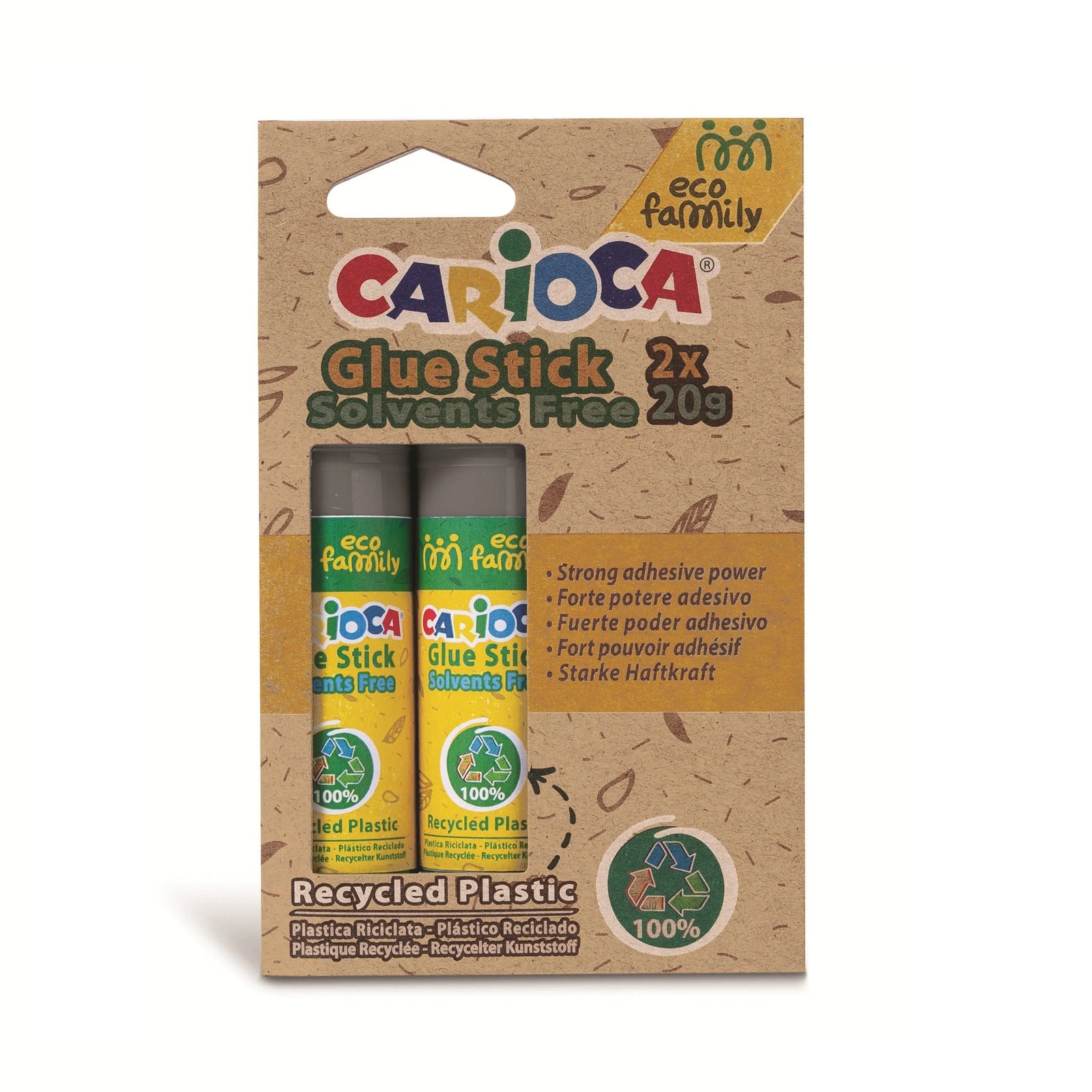 43169_CARIOCA Ecofamily_Glue Stick 20gr_Blister_2 pcs