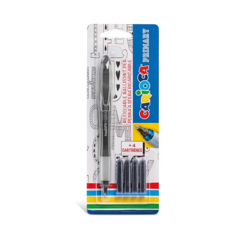 Carioca Primary Pen Stylo Blister + Cartridges
