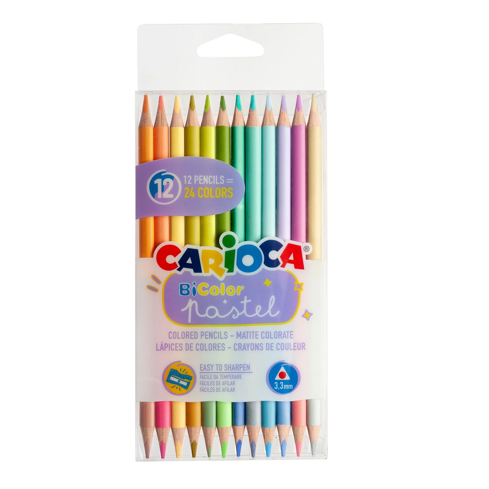 43309_CARIOCA Pastel BICOLOR Pencil_Box_12 pcs