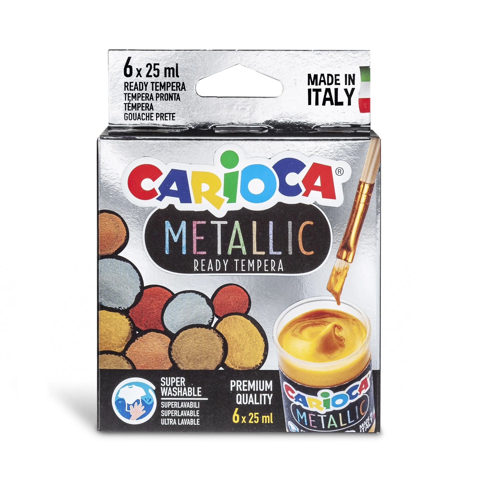 KO026_CARIOCA_Metallic Ready Tempera_Box_6 pcs