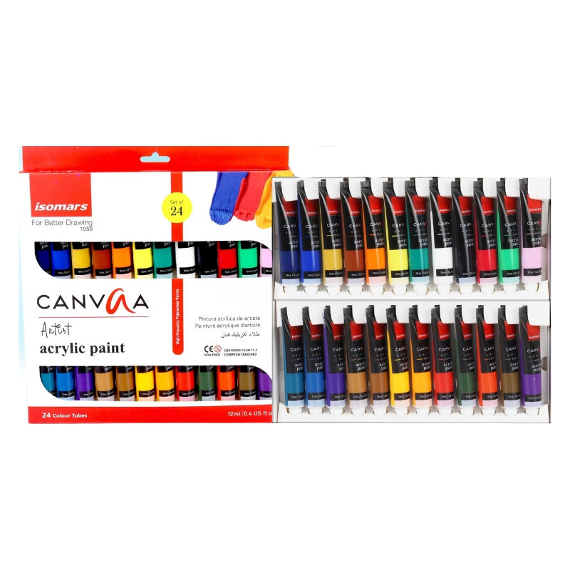 ISOMARS ACRYLIC CANVAA ARTIST SET OF 24PCS 12ML