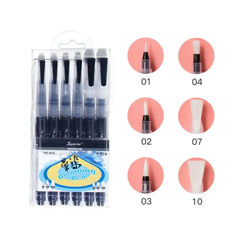 SUPERIOR Empty Brush Pen Set Of 6