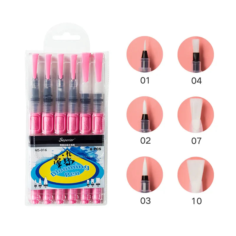 SUPERIOR Empty Brush Pen Set Of 6