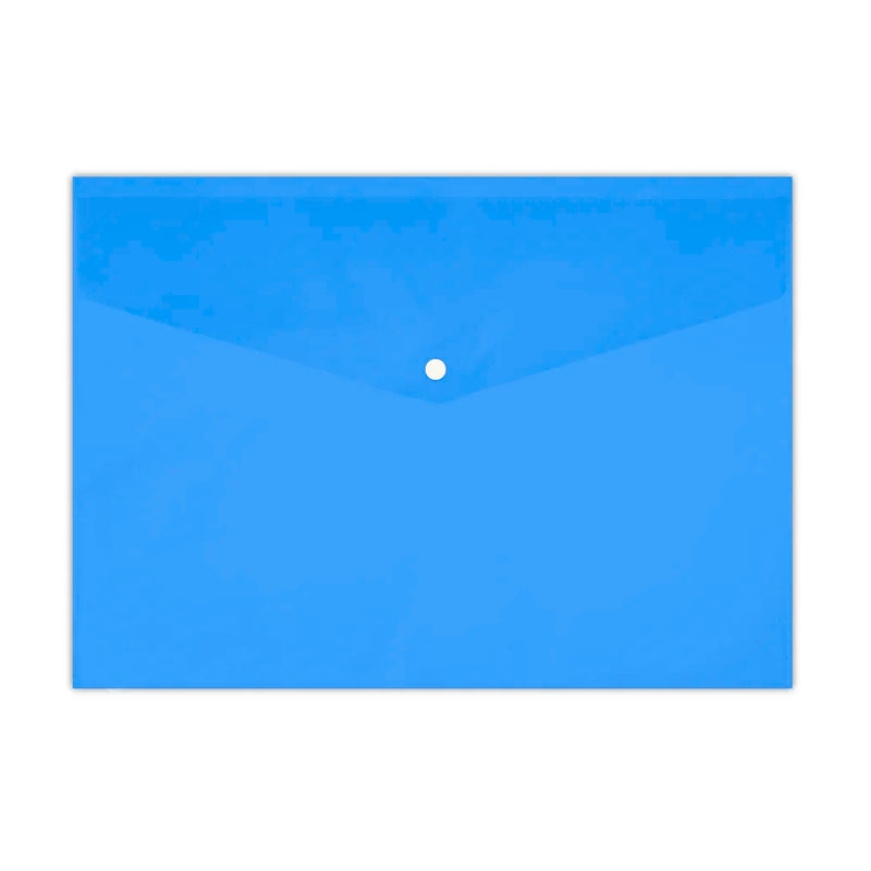Plastic Envelope File With Button A4 25Mic Opaque Colored