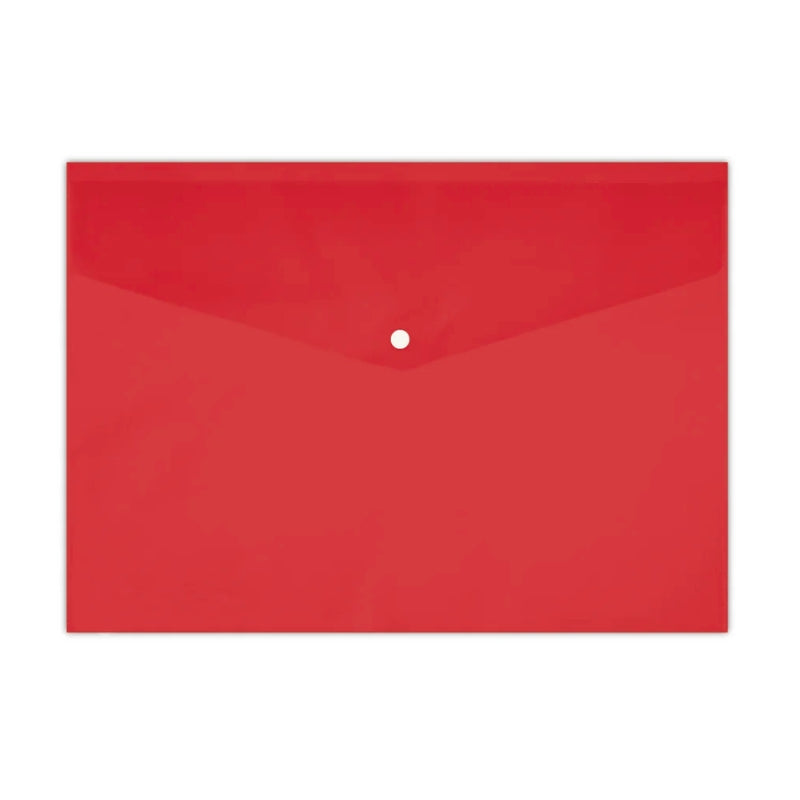 Plastic Envelope File With Button A4 25Mic Opaque Colored