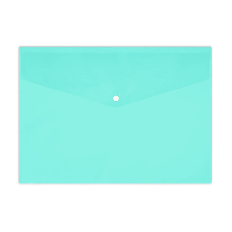 Plastic Envelope File With Button A4 25Mic Opaque Colored