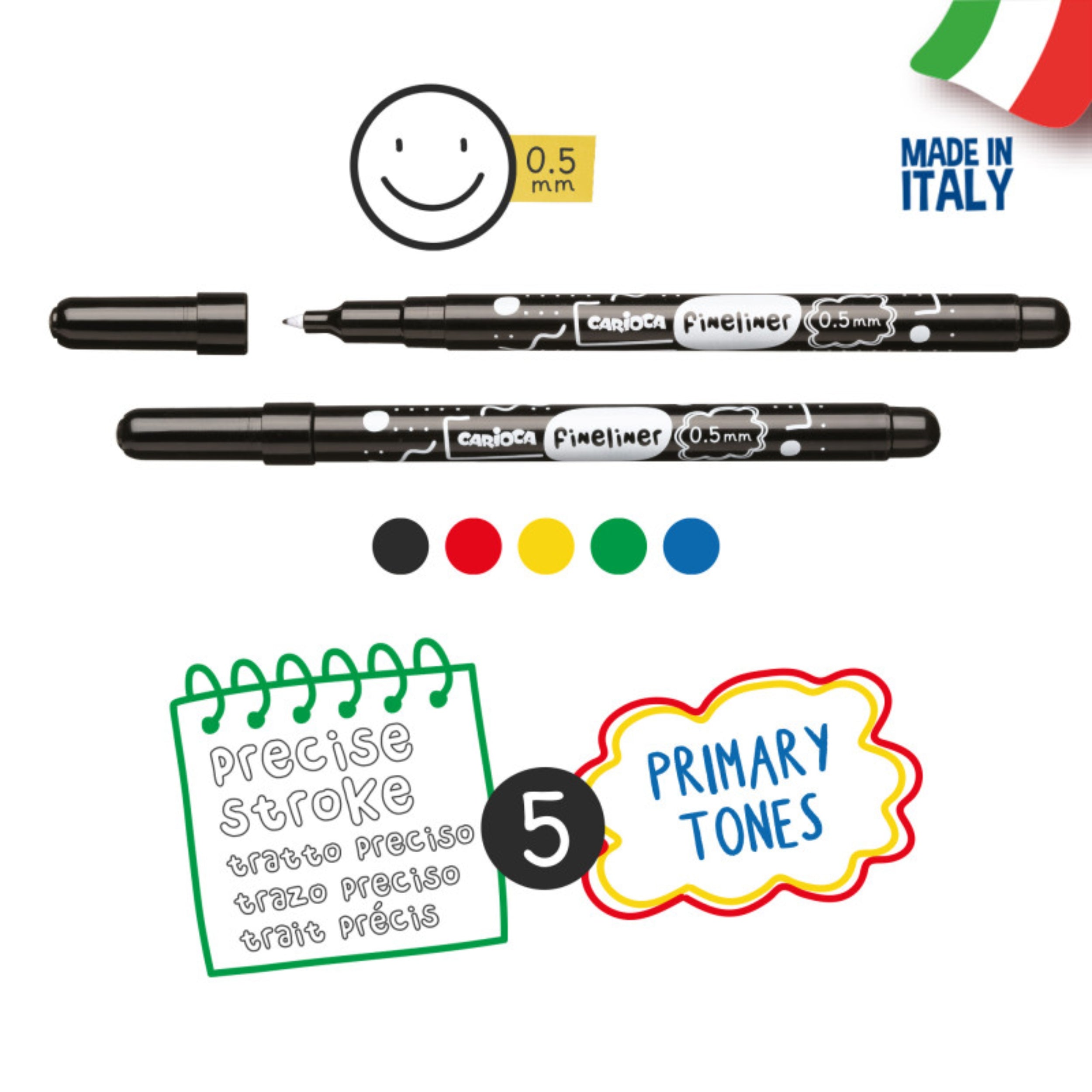 Carioca Fineliner Study - 5 Pcs