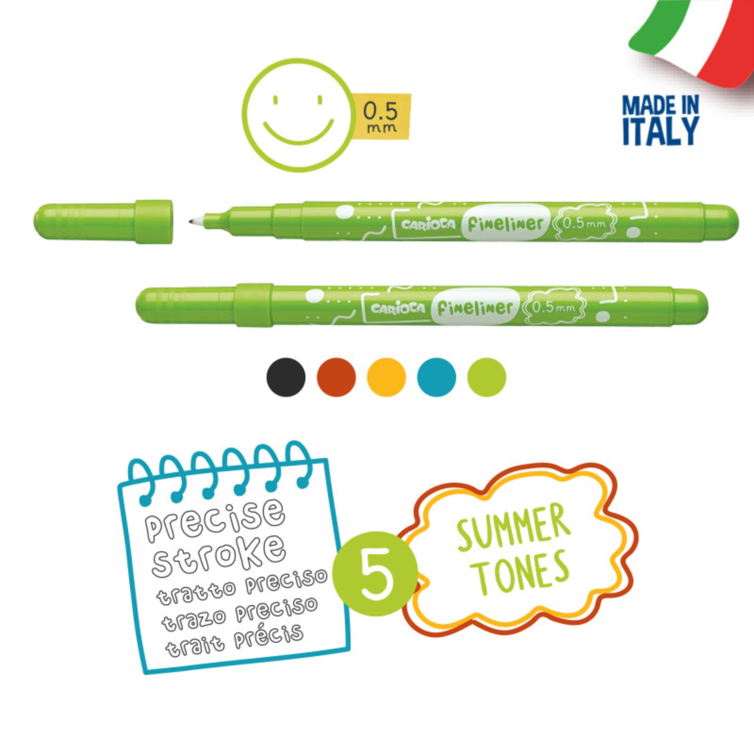 Carioca Fineliner Travel - 5 Pcs