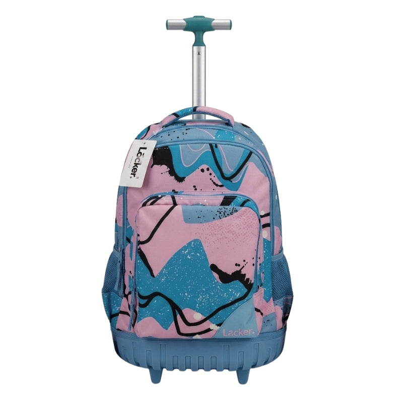 Locker School Kids Trolley Backpack Pink Blue