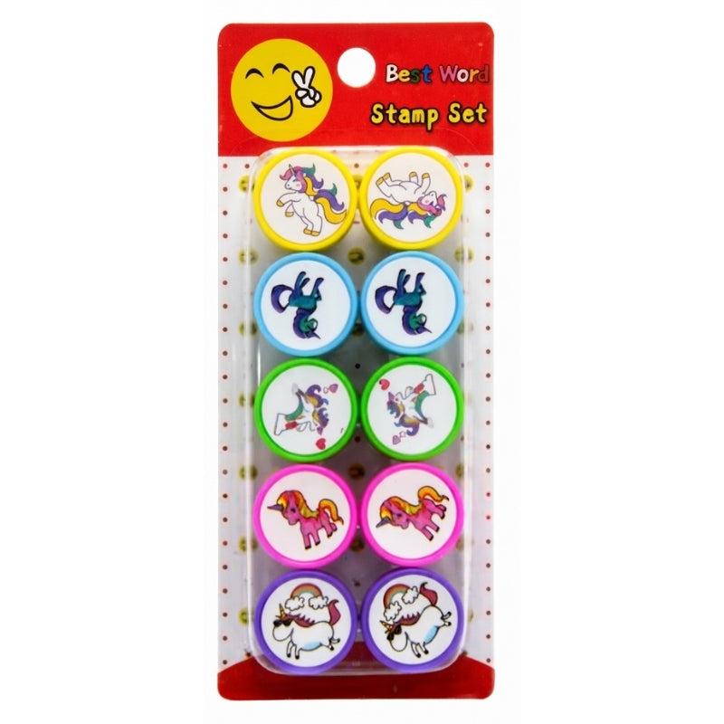 Stamp Set Unicorn Blister 10pcs