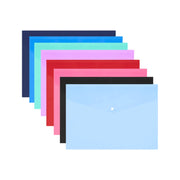 Plastic Envelope File With Button A4 25Mic Opaque Colored