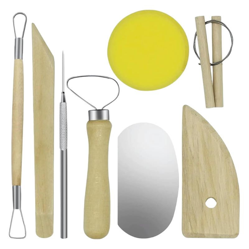 Pottery Tools Kit Set Of 8 Pieces