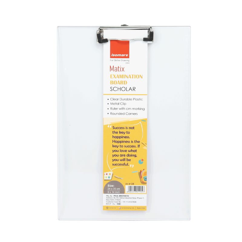 Isomars Clip Board A4 Transparent