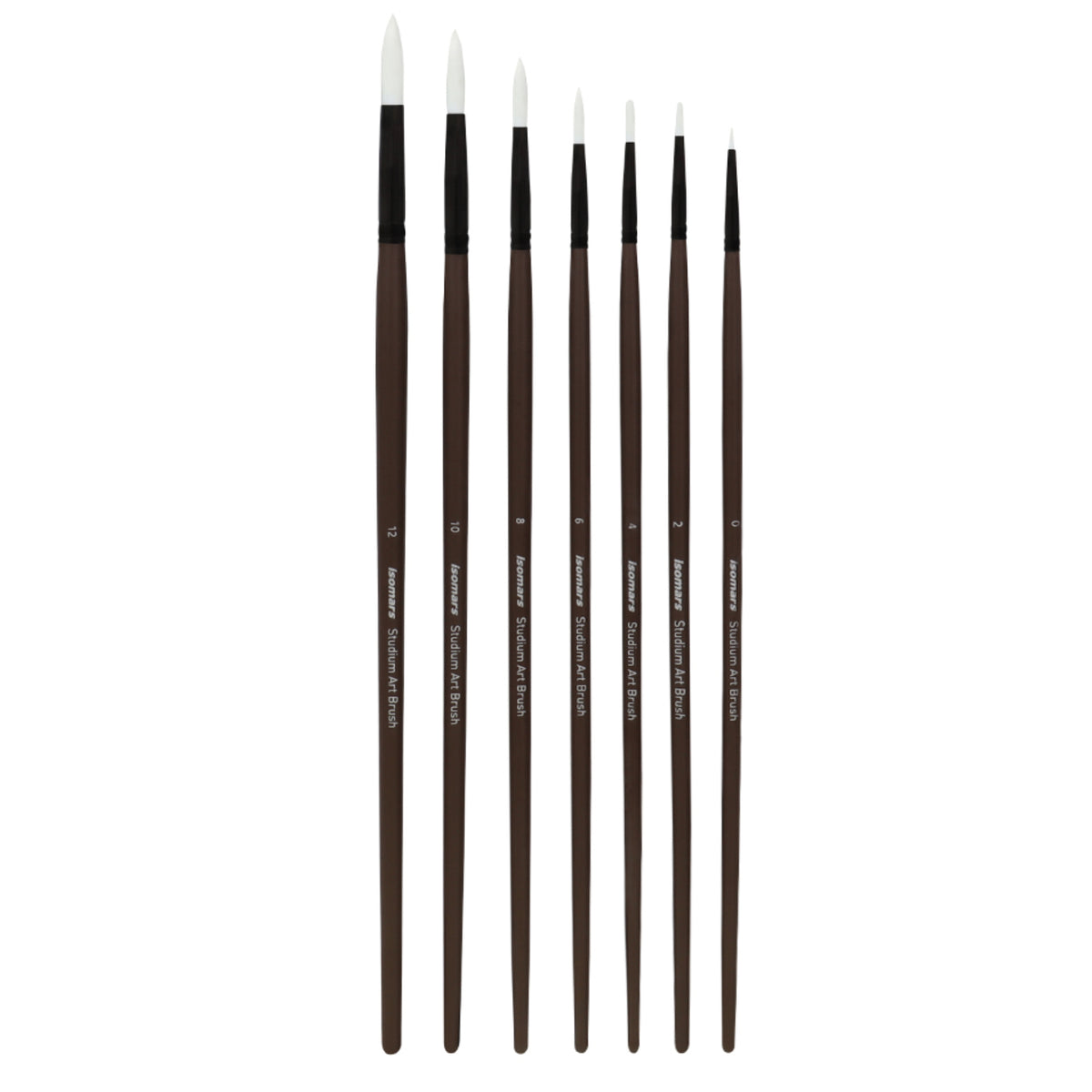 Isomars Studium - Extra Long Handle Round Brush - Set of 7