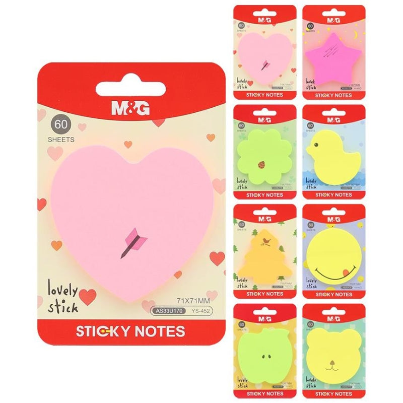 M&G Sticky Notes 71x71mm 60sh Assorted Shapes