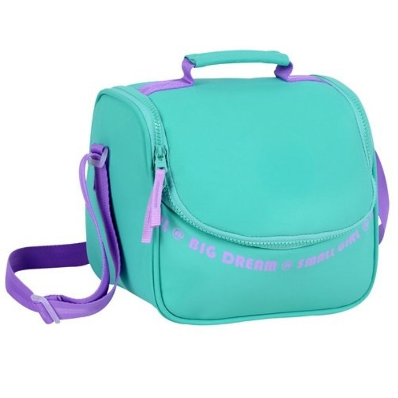 Smart Big Dream Small Girl Lunch Bag - Green/Purple