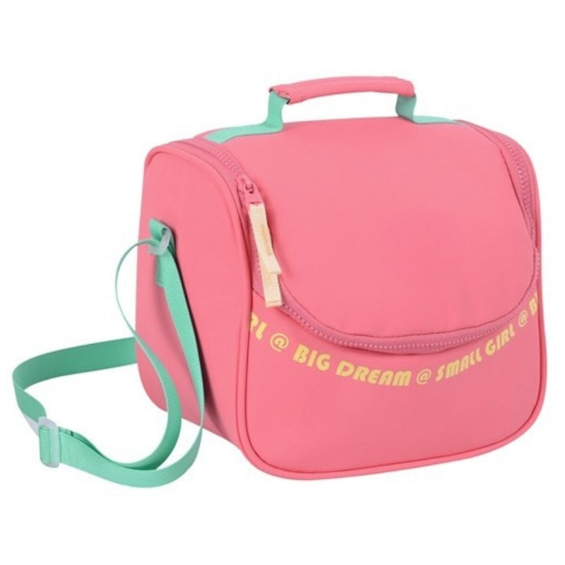 Smart Big Dream Small Girl Lunch Bag - Pink/Green