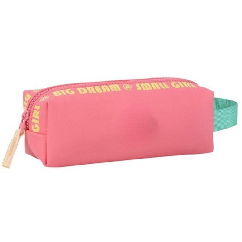 Smart Big Dream Small Girl Pencil Case - Pink/Green