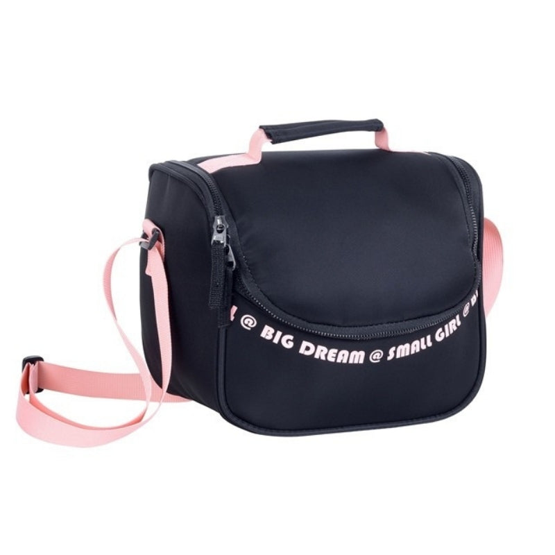 Smart Big Dream Small Girl Lunch Bag - Black/Pink