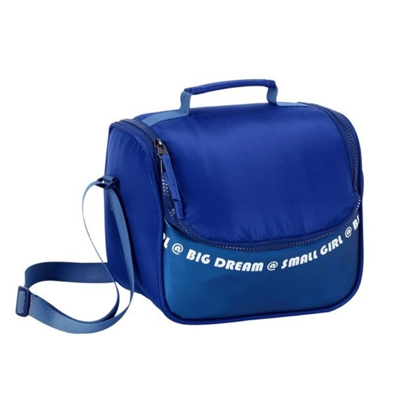 Smart Big Dream Small Girl Lunch Bag - Blue Metallic