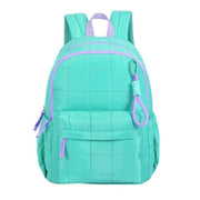 Smart Plain Backpack - Green with Purple Lining