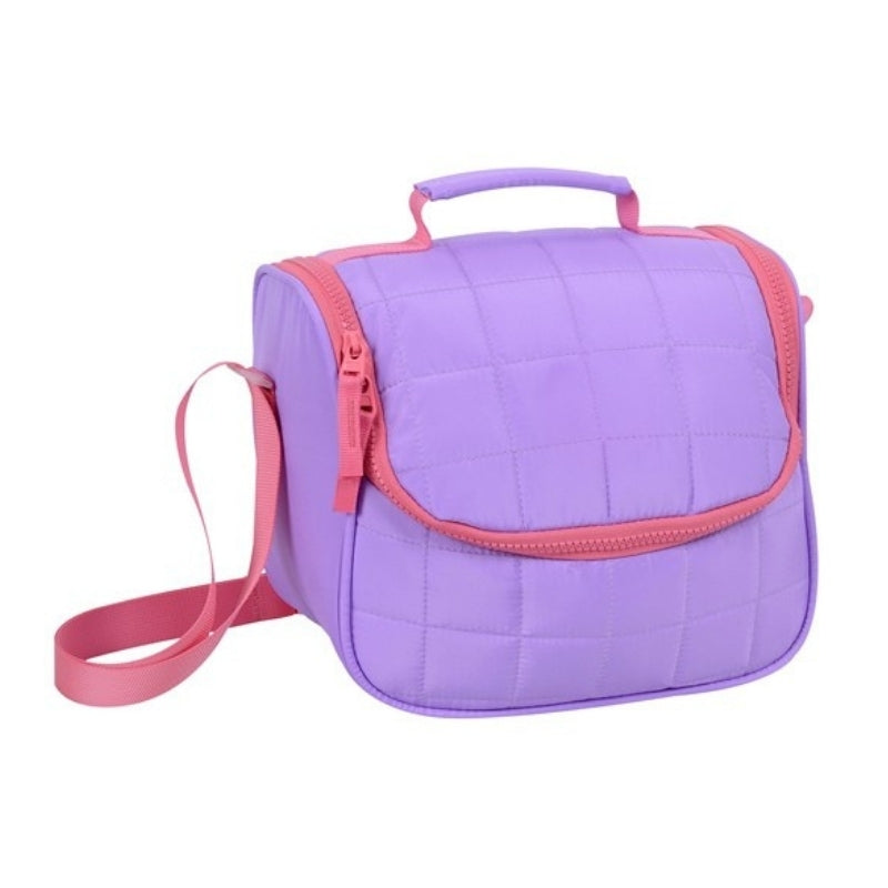 Smart Plain Lunch Bag - Purple with Pink Lining
