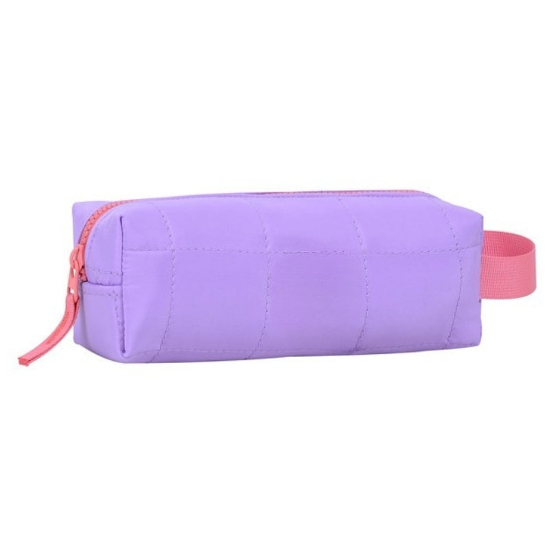 Smart Plain Pencil Case - Purple with Pink Lining