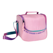Smart Big Dream Small Girl Lunch Bag - Pink Gradient Zipper