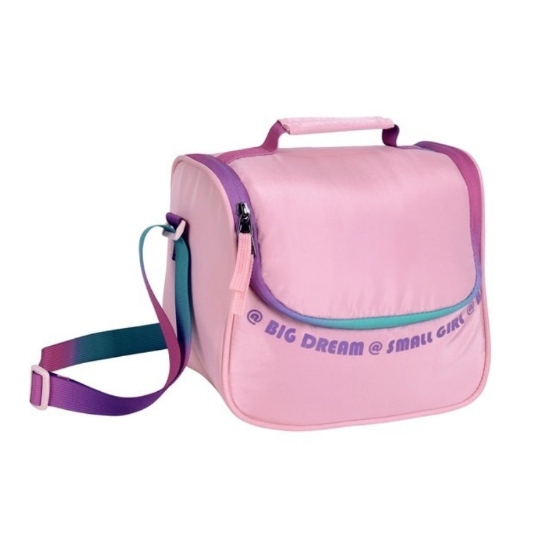 Smart Big Dream Small Girl Lunch Bag - Pink Gradient Zipper