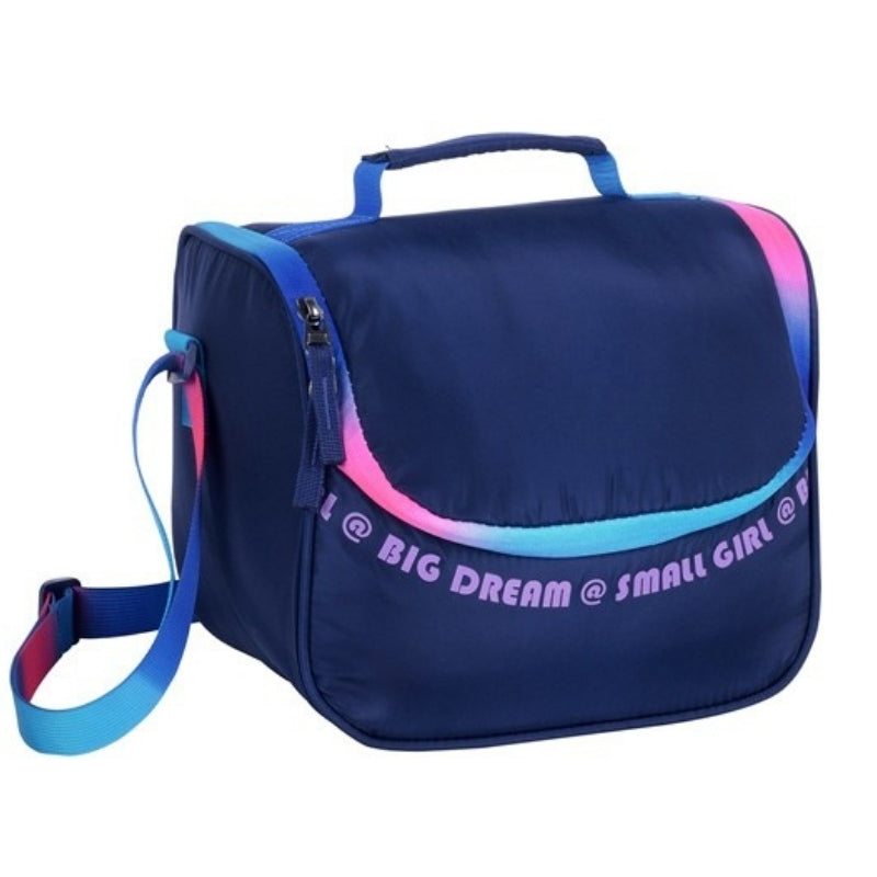 Smart Big Dream Small Girl Lunch Bag - Navy Gradient Zipper