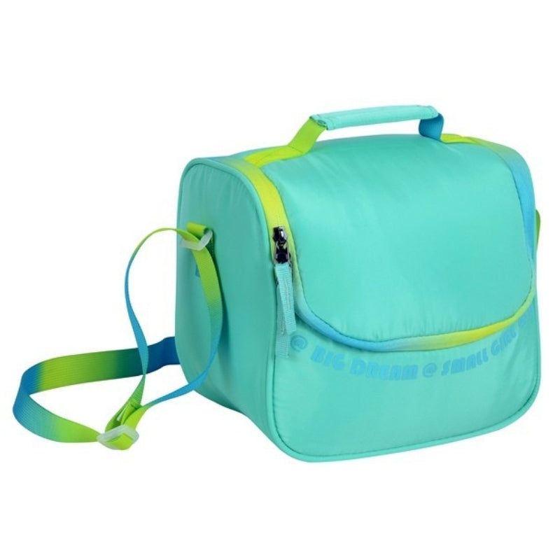 Smart Big Dream Small Girl Lunch Bag - Green Gradient Zipper