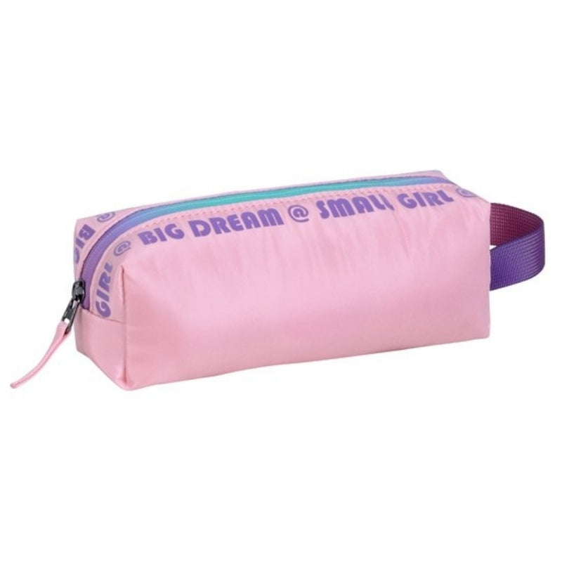 Smart Big Dream Small Girl Pencil Case - Pink Gradient Zipper