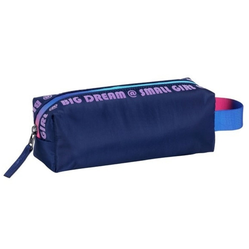 Smart Big Dream Small Girl Pencil Case - Navy Gradient Zipper