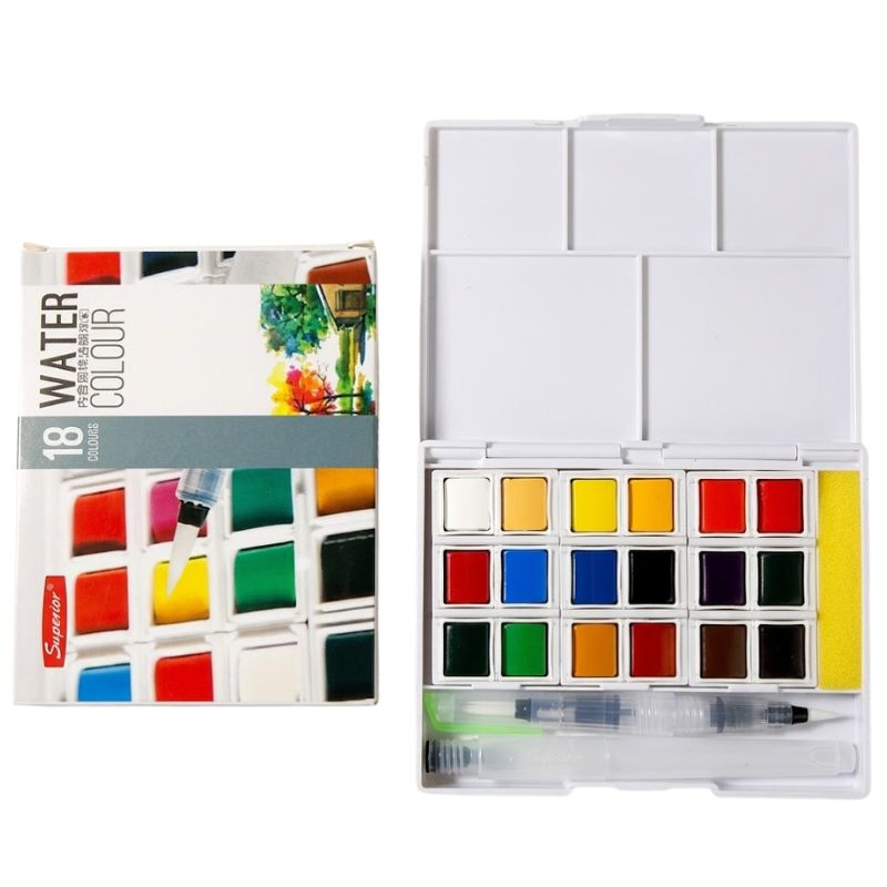 Superior Watercolor Paints Classic Set Of 18