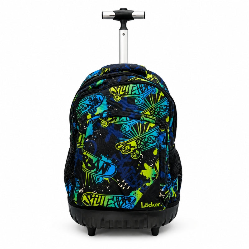 Locker School Kids Trolley Backpack Skateboard