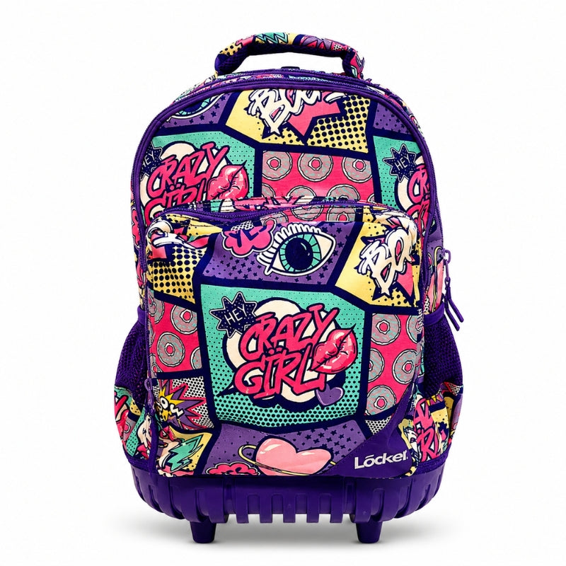 Locker School Kids Trolley Backpack Crazy Girl