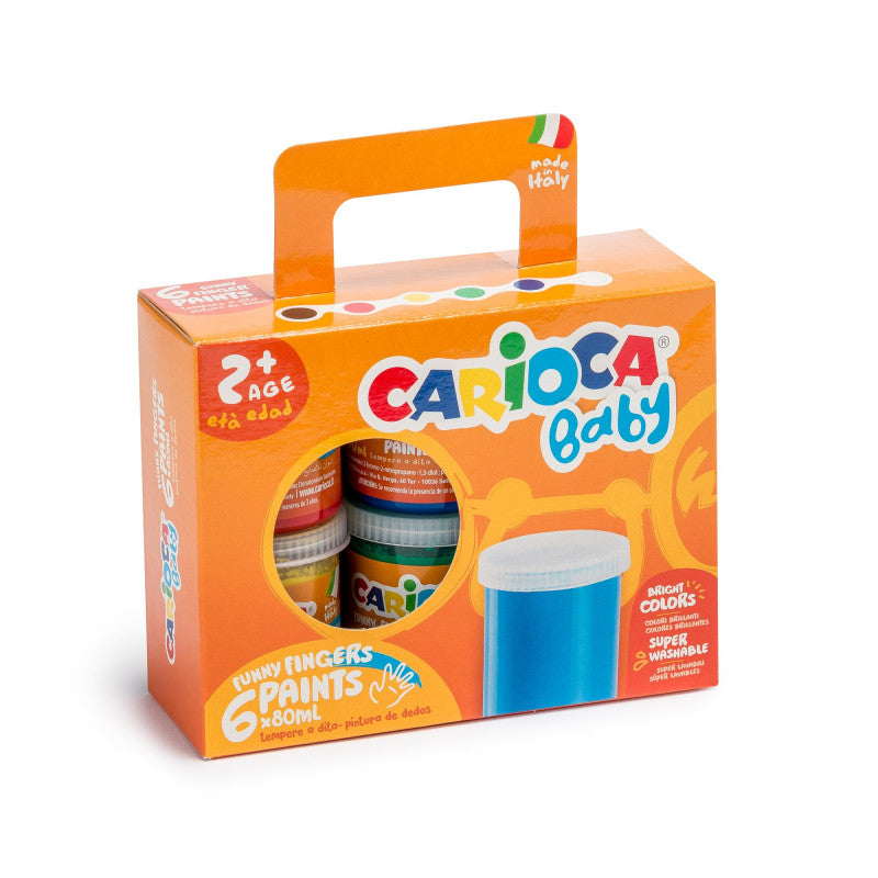 Carioca Baby Finger Paint Assorted Colors 80ml - Set of 6