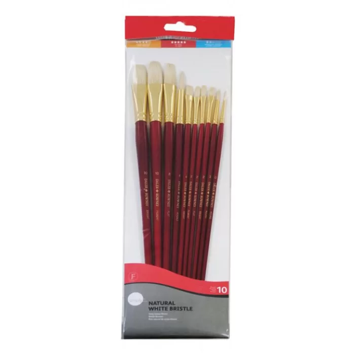 Daler Rowney Simply 10 Brush Wallet Natural White Bristle