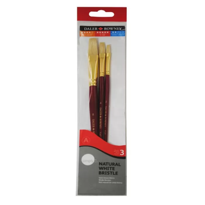 Daler Rowney Simply 3 Brush Wallet Natural White Bristle